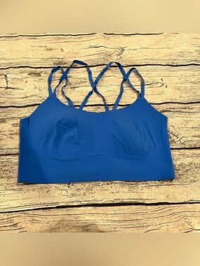 Aerie Blue Strappy Seamless Long Line Bralette Size Large